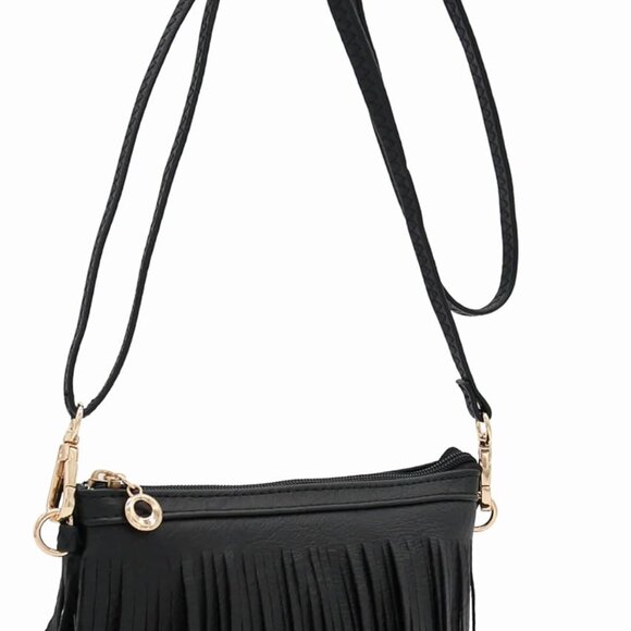 Small Faux Leather Crossbody Bag with Wrist Strap for Women - Picture 1 of 7